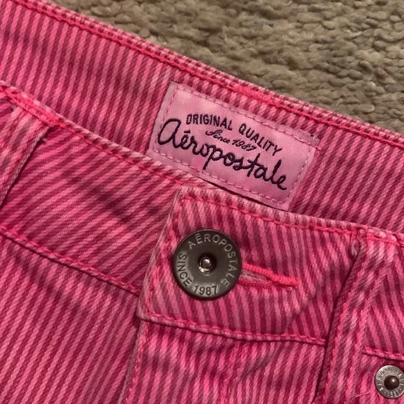 Aeropostale Pink Striped Shorts - Picture 3 of 4